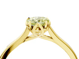 Yellow gold Fancy Yellow Pear Cut Diamond Solitaire Ring with Flower Prong Setting and Classic Band_40
