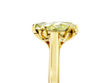 Yellow gold Fancy Yellow Pear Cut Diamond Solitaire Ring with Flower Prong Setting and Classic Band_41