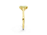 Yellow gold Fancy Yellow Pear Cut Diamond Solitaire Ring with Flower Prong Setting and Classic Band_83
