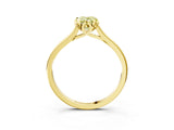 Yellow gold Fancy Yellow Pear Cut Diamond Solitaire Ring with Flower Prong Setting and Classic Band_84