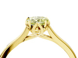 Yellow gold Fancy Yellow Pear Cut Diamond Solitaire Ring with Flower Prong Setting and Classic Band_85