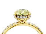 Yellow gold Fancy Yellow Pear Cut Diamond Solitaire Ring with Four-Prong Setting and Pavé Band_7