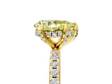 Yellow gold Fancy Yellow Pear Cut Diamond Solitaire Ring with Four-Prong Setting and Pavé Band_8
