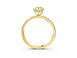 Yellow gold Fancy Yellow Pear Cut Diamond Solitaire Ring with Pavé Band and Hidden Halo_23