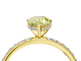 Yellow gold Fancy Yellow Pear Cut Diamond Solitaire Ring with Pavé Band and Hidden Halo_24