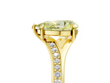 Yellow gold Fancy Yellow Pear Cut Diamond Solitaire Ring with Pavé Band and Prong Setting_17