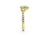 Yellow gold Fancy Yellow Pear Cut Diamond Solitaire Ring with Round  Pavé Band and Four-Prong Setting_44