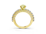 Yellow gold Fancy Yellow Pear Cut Diamond Solitaire Ring with Shared Prong Pavé Band and Four-Prong Setting_61