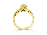 Yellow gold Fancy Yellow Pear Cut Diamond Solitaire Ring with Side Stones and Four-Prong Setting_53