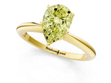 Yellow gold Fancy Yellow Pear Cut Diamond Solitaire Ring with Six-Prong Setting and Classic Band_250