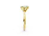 Yellow gold Fancy Yellow Pear Cut Diamond Solitaire Ring with Six-Prong Setting and Classic Band_251