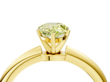 Yellow gold Fancy Yellow Pear Cut Diamond Solitaire Ring with Six-Prong Setting and Classic Band_253