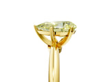 Yellow gold Fancy Yellow Pear Cut Diamond Solitaire Ring with Six-Prong Setting and Classic Band_254