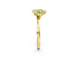 Yellow gold Fancy Yellow Pear Cut Diamond Solitaire Ring with Thin Band and Prong Setting_14