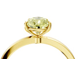Yellow gold Fancy Yellow Pear Cut Diamond Solitaire Ring with Thin Band and Prong Setting_16