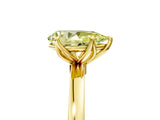 Yellow gold Fancy Yellow Pear Cut Diamond Solitaire Ring with Thin Band and Prong Setting_17
