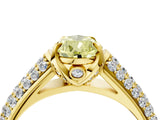 Yellow gold Fancy Yellow Pear Cut Diamond Solitaire Ring with Three-Row Pavé Band and Four-Prong Setting_41