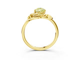 Yellow gold Fancy Yellow Pear Cut Diamond Solitaire Ring with Twist Band and Four-Prong Setting_91