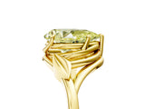 Yellow gold Fancy Yellow Pear Cut Diamond Solitaire Ring with Twist Band and Four-Prong Setting_93