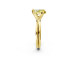 Yellow gold Fancy Yellow Pear Cut Diamond Solitaire Twist Band Prong Setting Ring_56