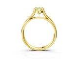 Yellow gold Fancy Yellow Pear Cut Diamond Solitaire Twist Band Prong Setting Ring_57