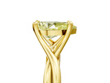 Yellow gold Fancy Yellow Pear Cut Diamond Solitaire Twist Band Prong Setting Ring_59
