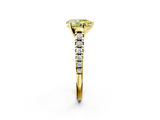 Yellow gold Fancy Yellow Pear  Cut Diamond Solitaire with Pave Band and Four-Prong Setting_119