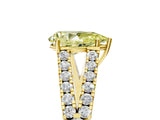 Yellow gold Fancy Yellow Pear Cut Diamond Split Shank Pavé Engagement Ring with Four-Prong Setting_79