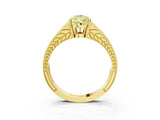 Yellow gold Fancy Yellow Pear Cut Diamond Split Shank Ring with Pavé Band and Four-Prong Setting_66