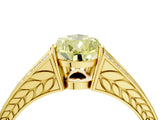 Yellow gold Fancy Yellow Pear Cut Diamond Split Shank Ring with Pavé Band and Four-Prong Setting_67