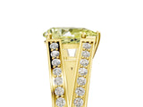Yellow gold Fancy Yellow Pear Cut Diamond Split Shank Ring with Pavé Band and Four-Prong Setting_68