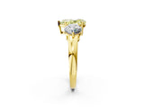Yellow gold Fancy Yellow Pear Cut Diamond Three-Stone Ring with Prong Setting and Classic Band_104