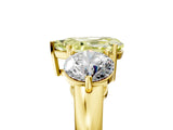 Yellow gold Fancy Yellow Pear Cut Diamond Three-Stone Ring with Prong Setting and Classic Band_107