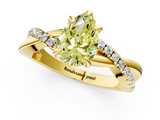 Yellow gold Fancy Yellow Pear  Cut Diamond Twist Band Solitaire with Prong Setting_24
