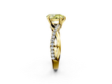 Yellow gold Fancy Yellow Pear  Cut Diamond Twist Band Solitaire with Prong Setting_25