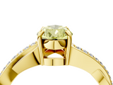 Yellow gold Fancy Yellow Pear  Cut Diamond Twisted Band Engagement Ring with Prong Setting_7
