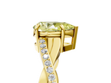 Yellow gold Fancy Yellow Pear  Cut Diamond Twisted Band Engagement Ring with Prong Setting_8