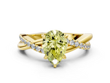 Yellow gold Fancy Yellow Pear  Cut Diamond Twisted Band with Pavé Setting and Four-Prong Setting_20