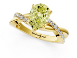 Yellow gold Fancy Yellow Pear  Cut Diamond Twisted Band with Pavé Setting and Four-Prong Setting_21