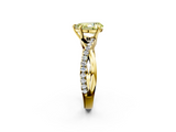 Yellow gold Fancy Yellow Pear  Cut Diamond Twisted Band with Pavé Setting and Four-Prong Setting_22