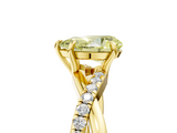 Yellow gold Fancy Yellow Pear  Cut Diamond Twisted Band with Pavé Setting and Four-Prong Setting_25