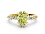Yellow gold Fancy Yellow Pear  Cut Diamond Vine Band with Four-Prong Setting_40