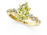 Yellow gold Fancy Yellow Pear  Cut Diamond Vine Band with Four-Prong Setting_41