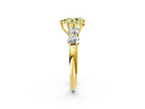 Yellow gold Fancy Yellow Pear  Cut Five-Stone Prong Set Diamond Ring with Classic Band_34