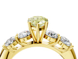 Yellow gold Fancy Yellow Pear  Cut Five-Stone Prong Set Diamond Ring with Classic Band_36