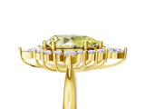Yellow gold Fancy Yellow Pear Cut Halo Diamond Cluster Ring with Marquise and Round Stones on a White Gold Band with Prong Setting_5