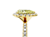 Yellow gold Fancy Yellow Pear  Cut Halo Diamond Engagement Ring with Pave Band and Four-Prong Setting_25