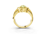 Yellow gold Fancy Yellow Pear Cut Halo Diamond Engagement Ring with Pave Split Shank and Four-Prong Setting_3