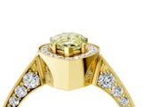 Yellow gold Fancy Yellow Pear Cut Halo Diamond Engagement Ring with Split Shank Band and Four-Prong Setting_4