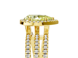 Yellow gold Fancy Yellow Pear  Cut Halo Diamond Engagement Ring with Split Shank and Four-Prong Setting_25